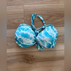 Shade & Shore - Blue and White Tie-Dye Bikini Top